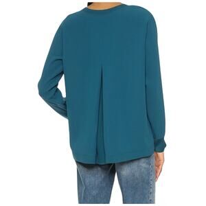 Vince Pullover Teal Inverted Pleat Relax Fit